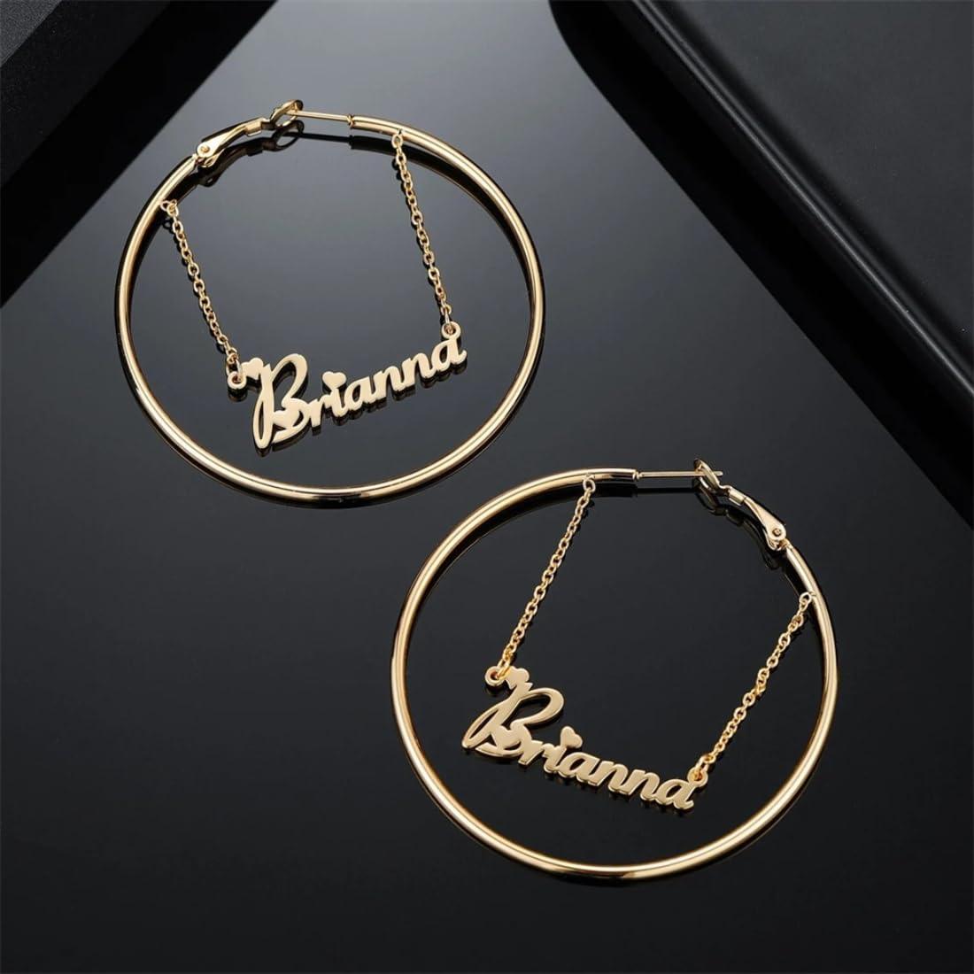 Custom Engraved Earrings, 60mm Hoop - Numba1Diva