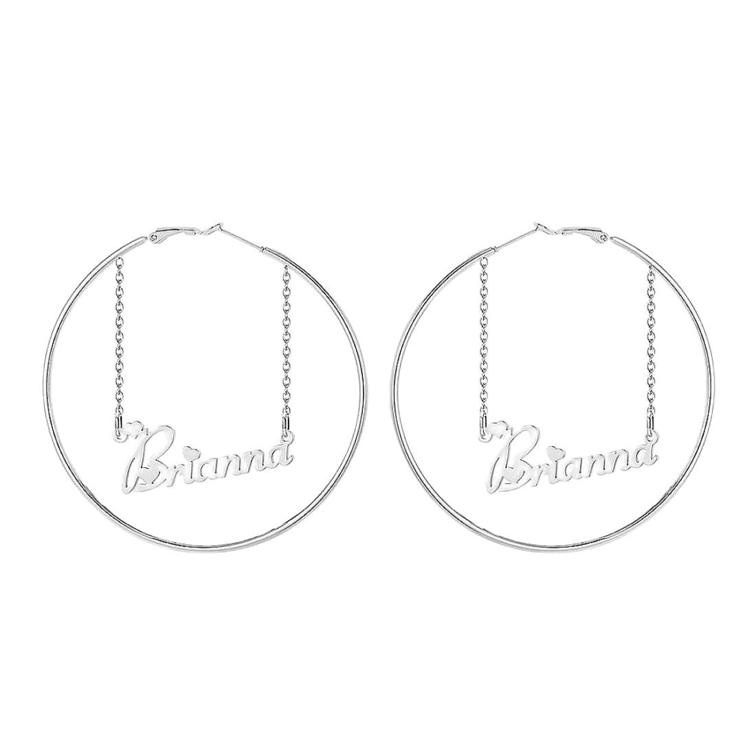 Custom Engraved Earrings, 60mm Hoop - Numba1Diva