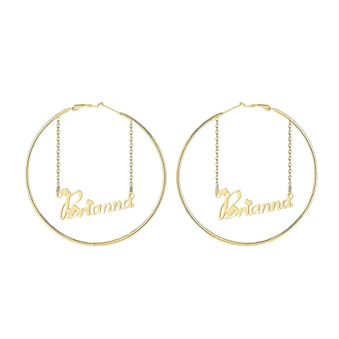 Custom Engraved Earrings, 60mm Hoop - Numba1Diva