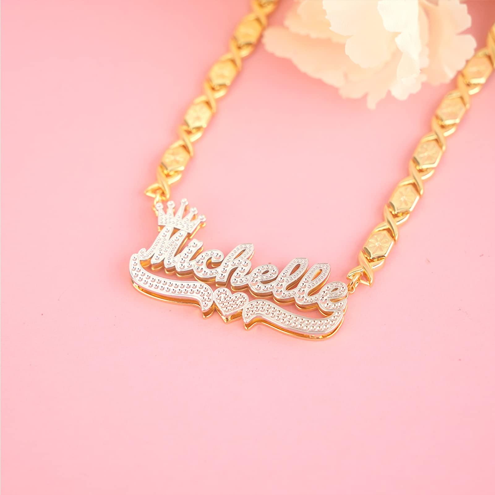 Gemiac Custom Name Necklace Personalized Double Plated - Numba1Diva