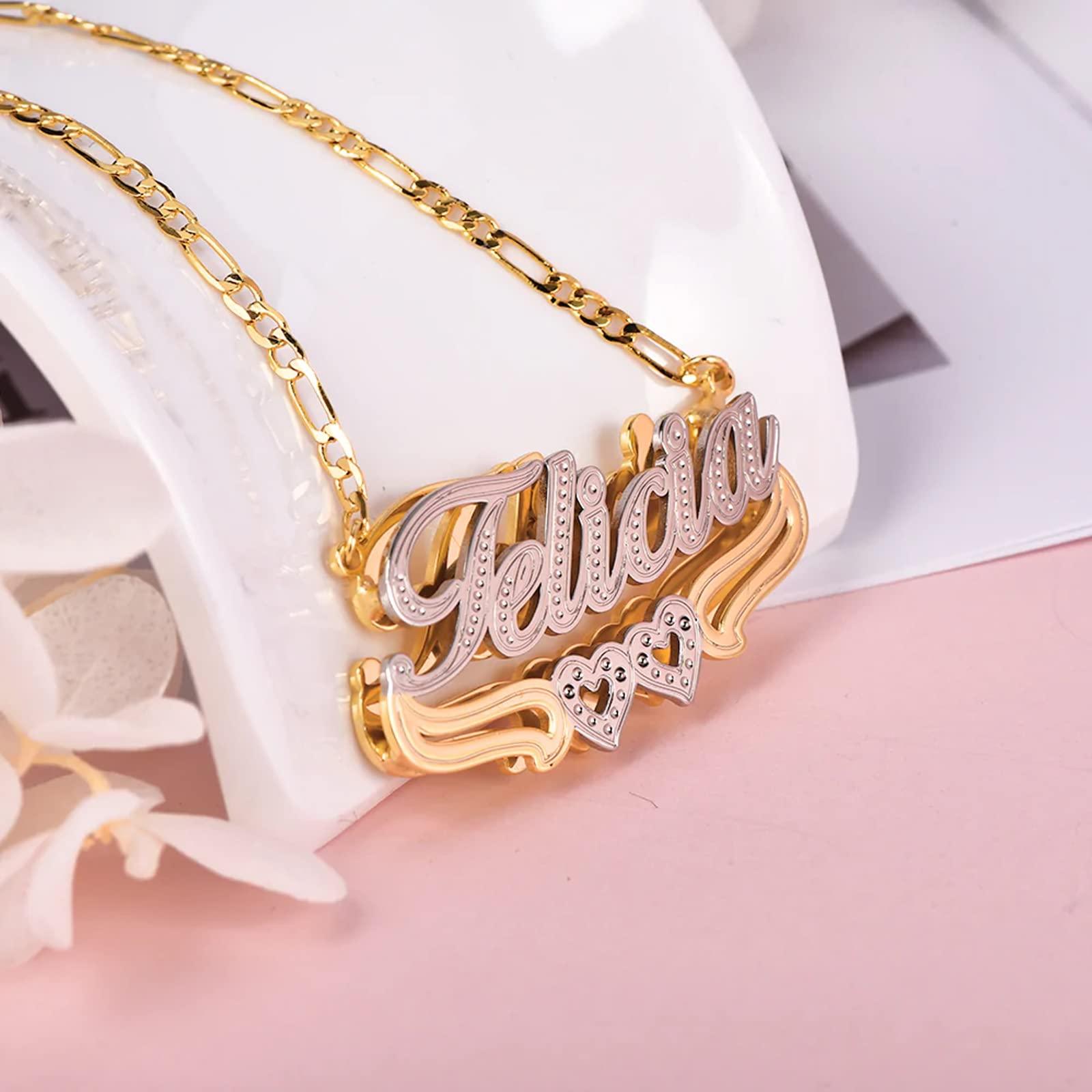 Gemiac Custom Name Necklace Personalized Double Plated - Numba1Diva