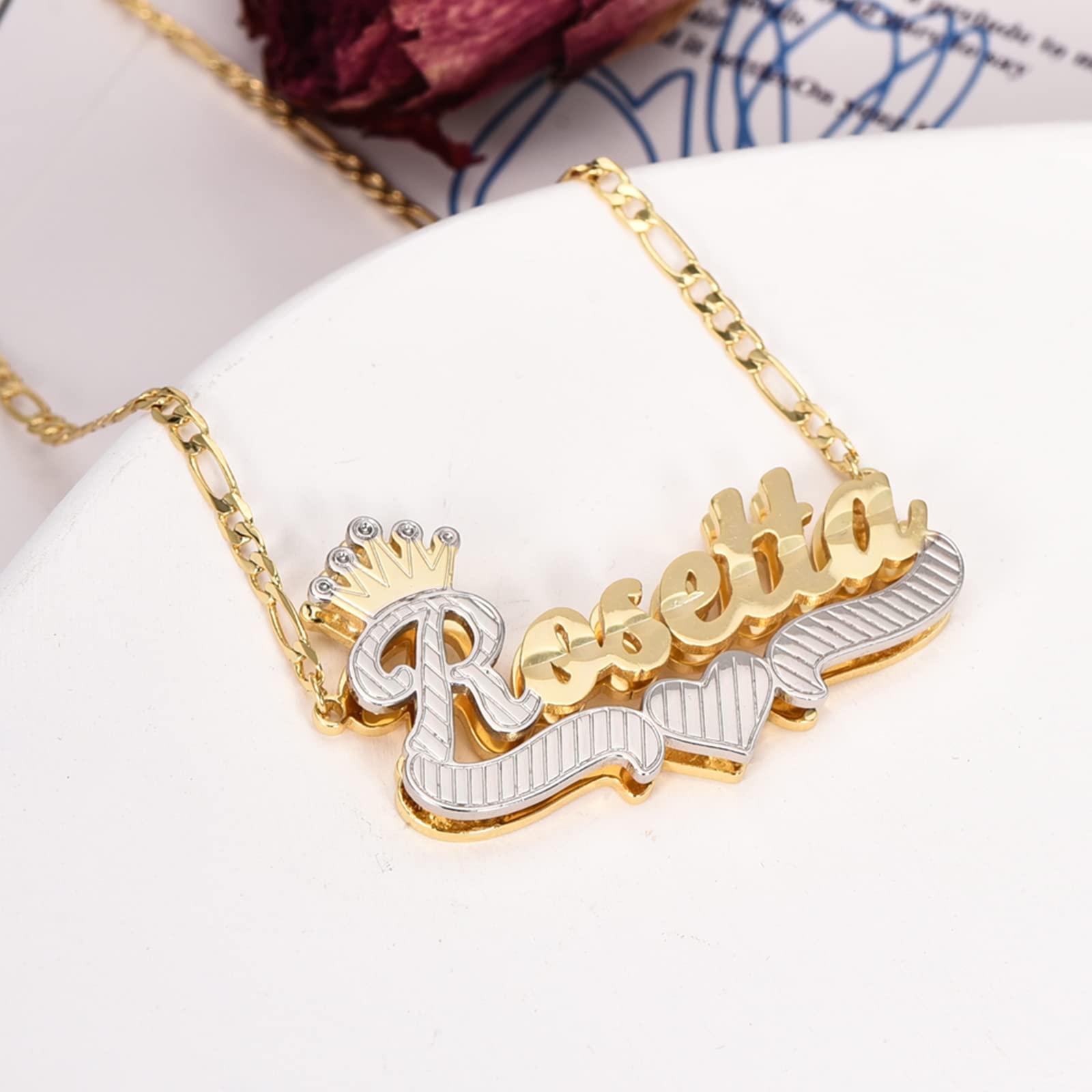 Gemiac Custom Name Necklace Personalized Double Plated - Numba1Diva