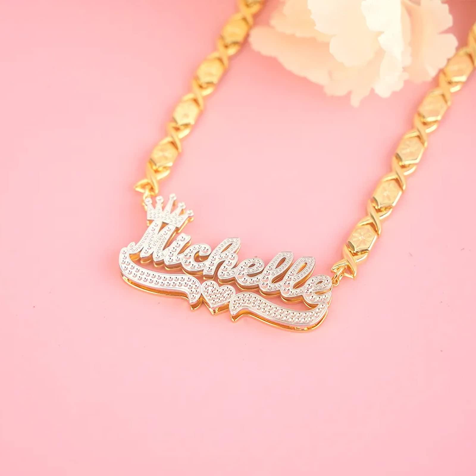 Gemiac Custom Name Necklace Personalized Double Plated - Numba1Diva