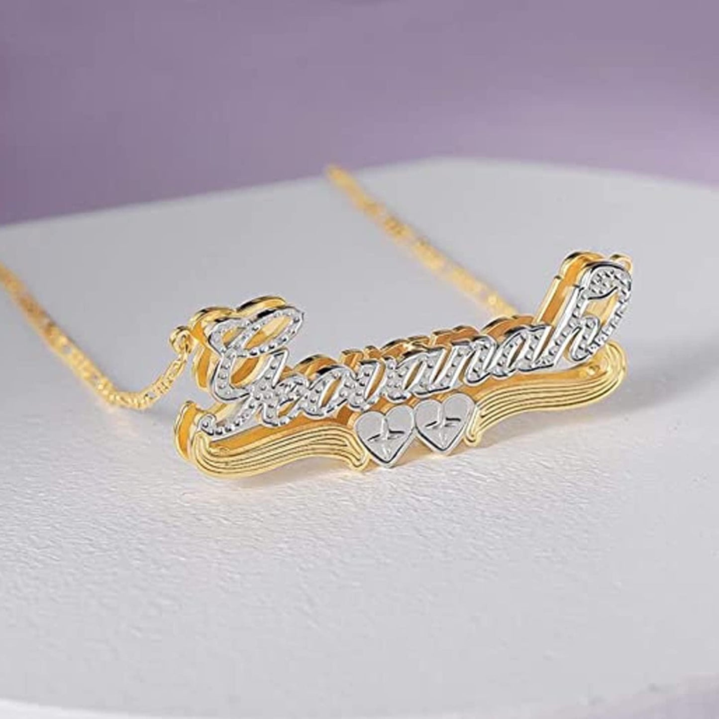 Gemiac Custom Name Necklace Personalized Double Plated - Numba1Diva