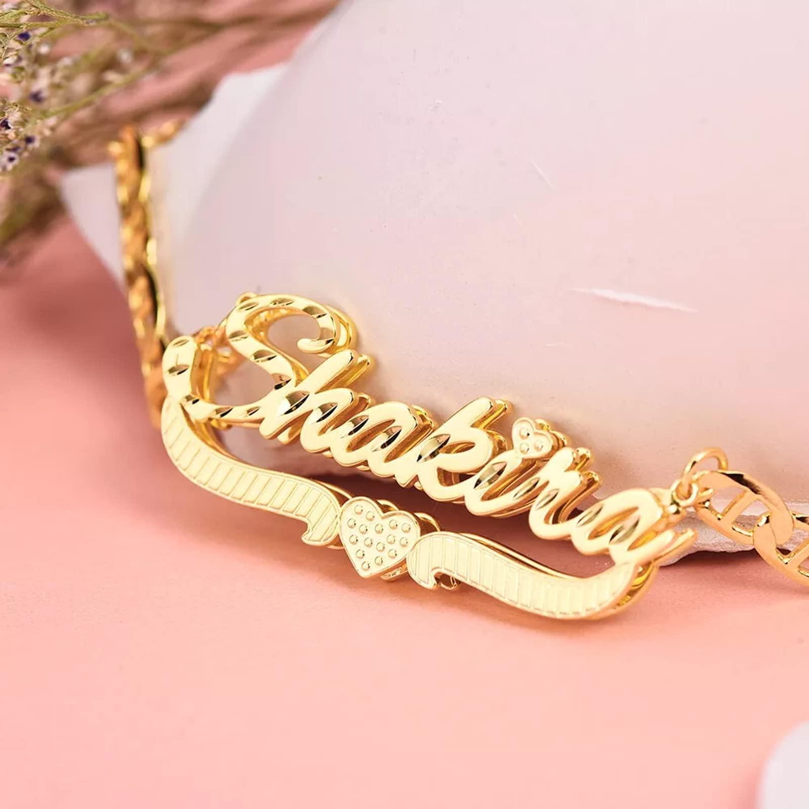 Gemiac Custom Name Necklace Personalized Double Plated - Numba1Diva