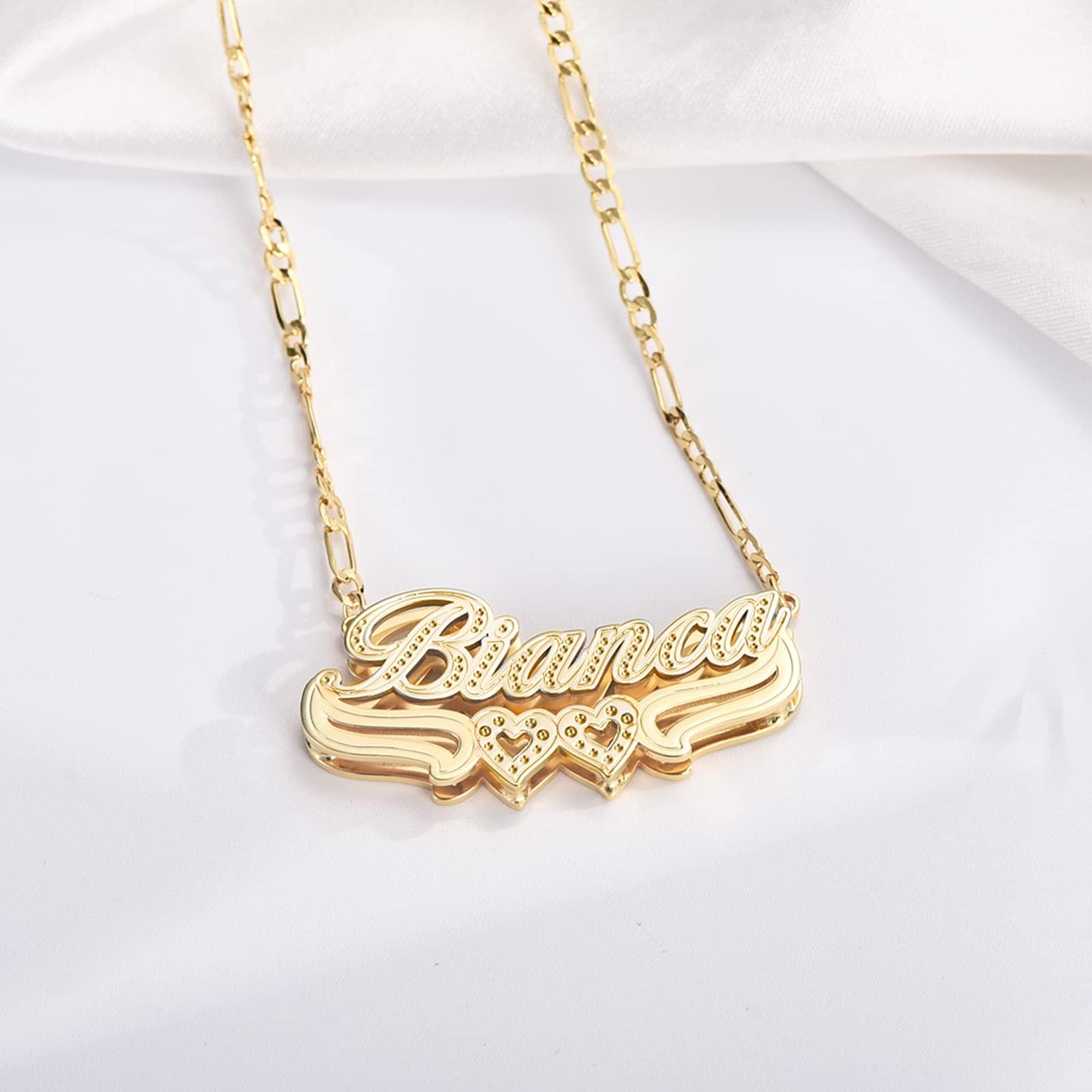 Gemiac Custom Name Necklace Personalized Double Plated - Numba1Diva