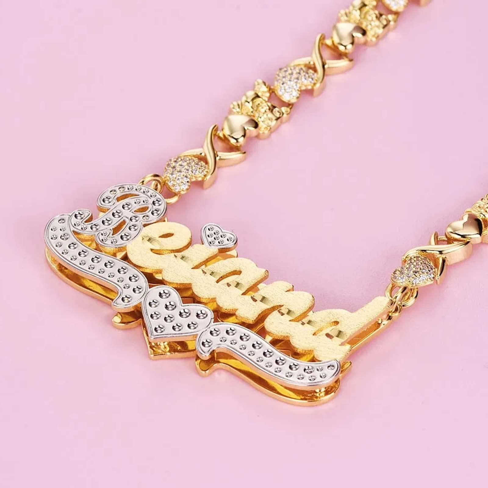 Gemiac Custom Name Necklace Personalized Double Plated - Numba1Diva