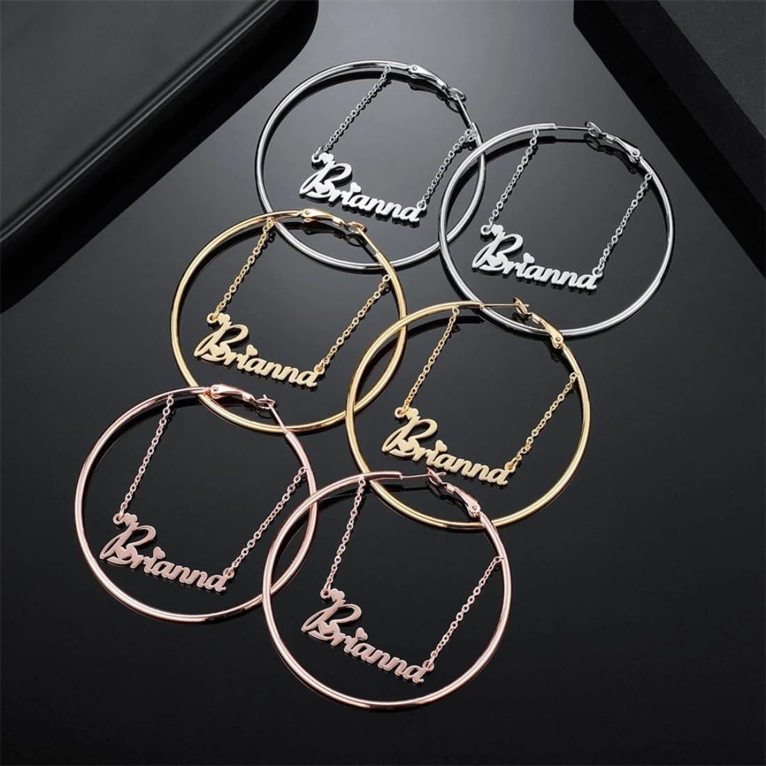 Custom Engraved Earrings, 60mm Hoop - Numba1Diva