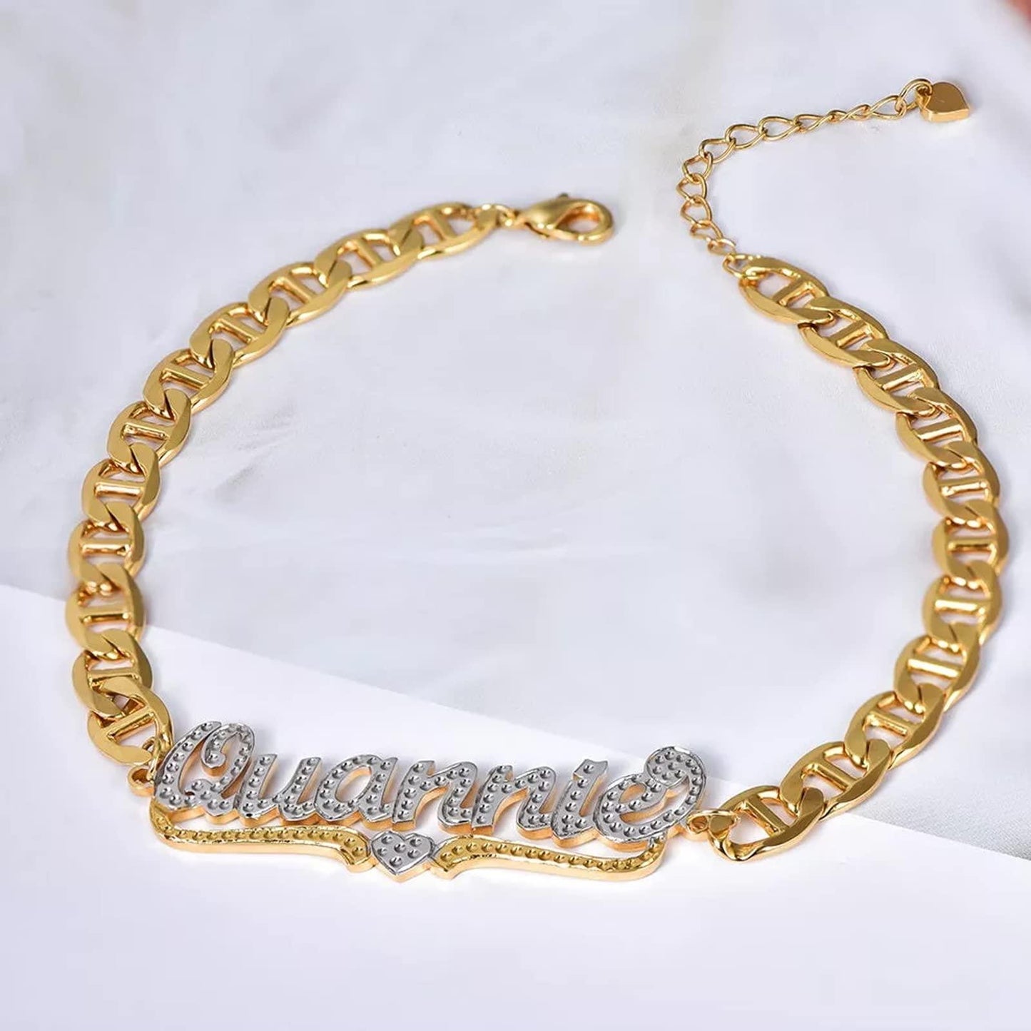 Gemiac Custom Name Necklace Personalized Double Plated - Numba1Diva