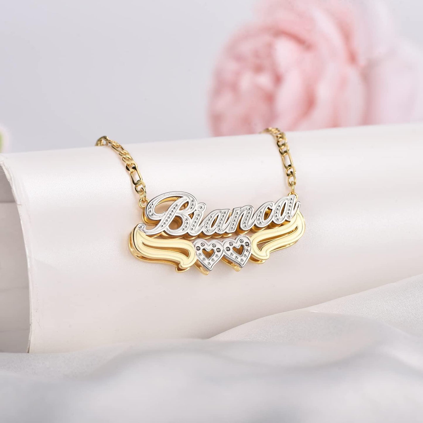 Gemiac Custom Name Necklace Personalized Double Plated - Numba1Diva