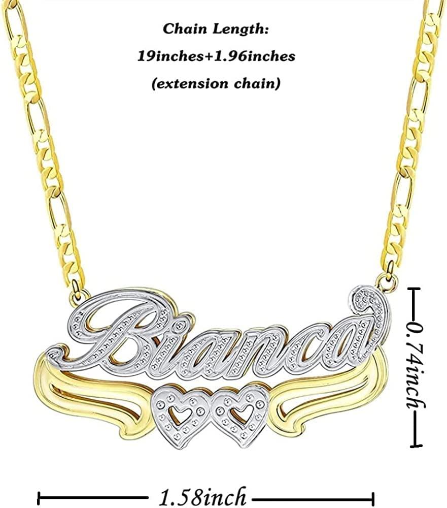 Custom Heart Necklace Personalized Two Tone Gold and Silver - Numba1Diva