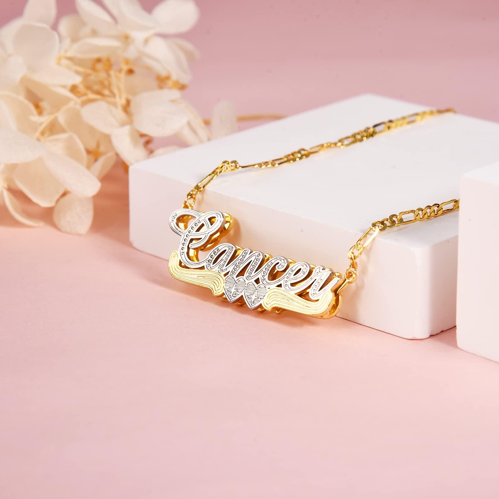 Gemiac Custom Name Necklace Personalized Double Plated - Numba1Diva