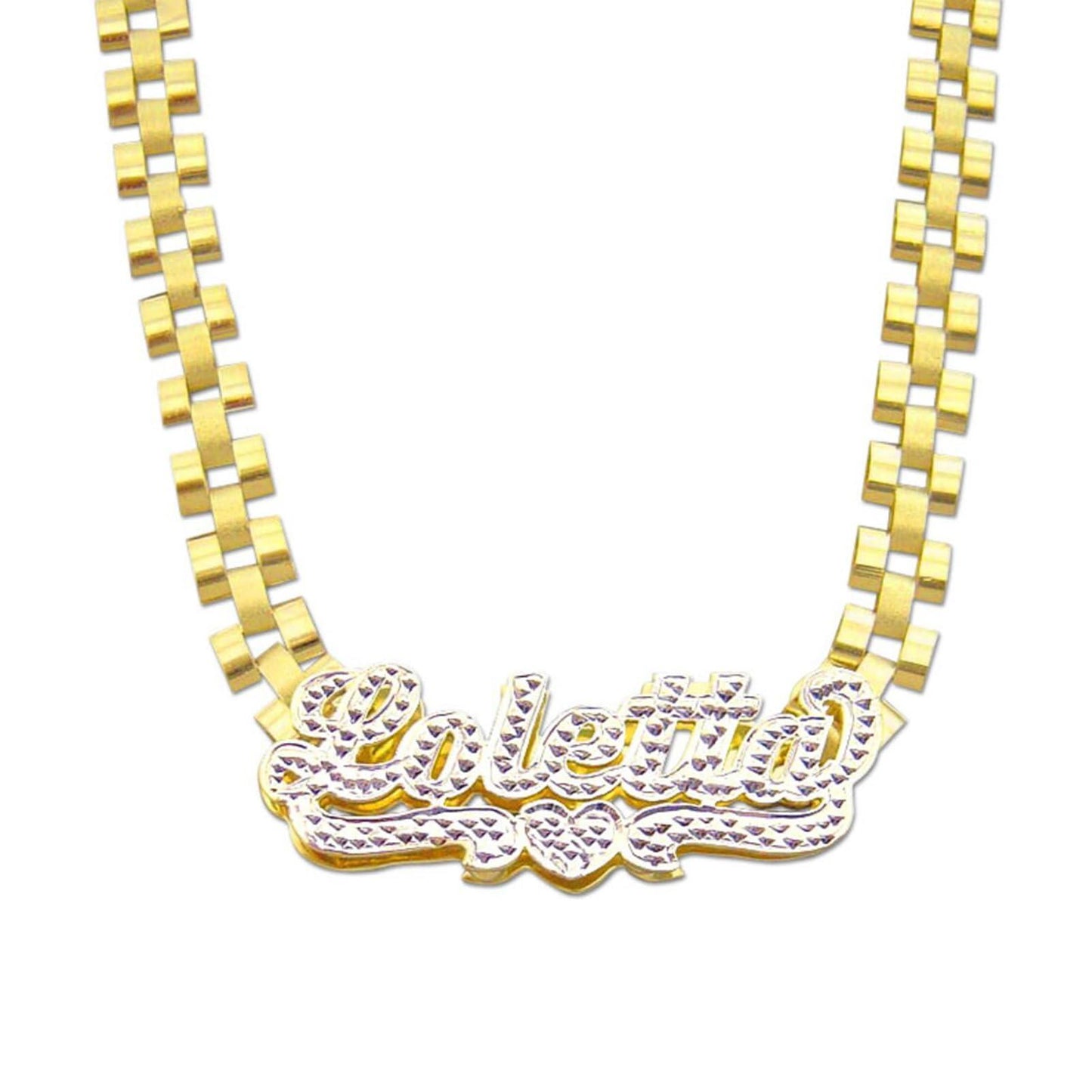 Gemiac Custom Name Necklace Personalized Double Plated - Numba1Diva