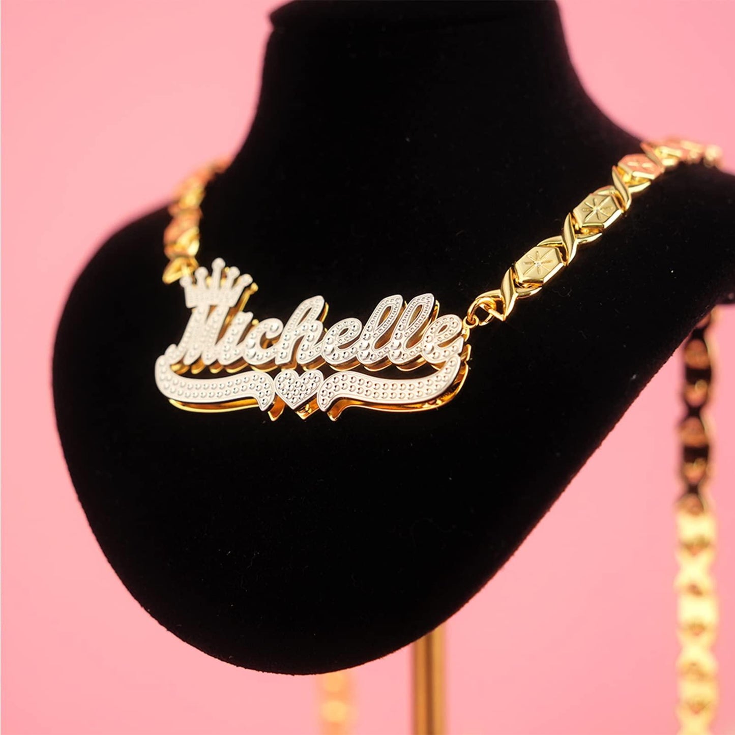 Gemiac Custom Name Necklace Personalized Double Plated - Numba1Diva