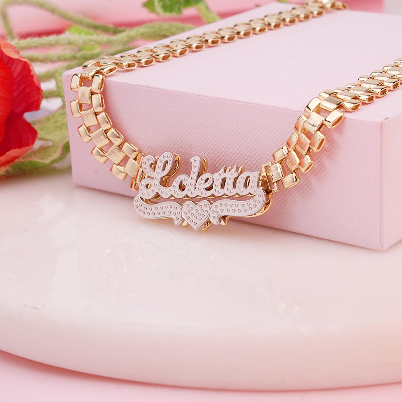 Gemiac Custom Name Necklace Personalized Double Plated - Numba1Diva