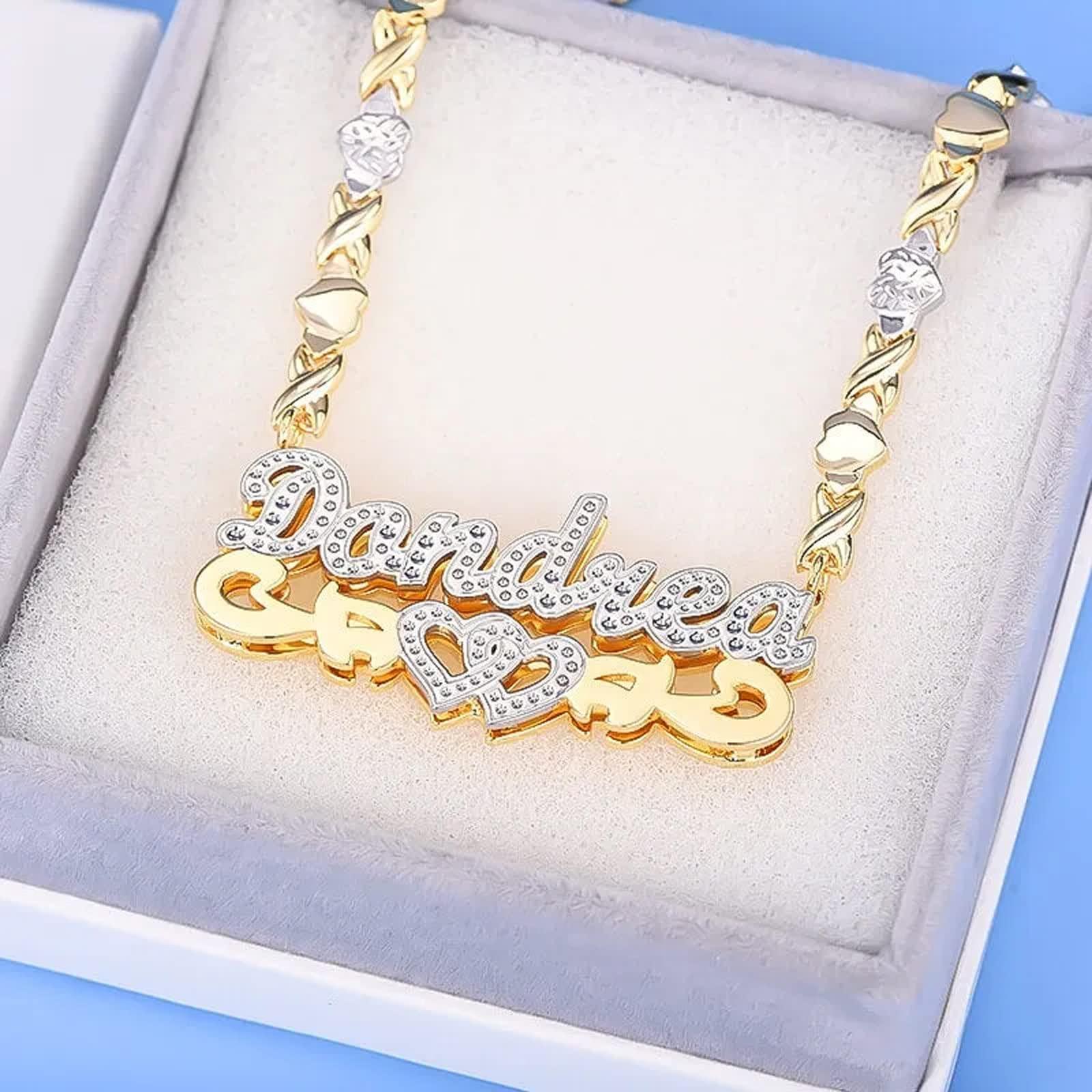 Gemiac Custom Name Necklace Personalized Double Plated - Numba1Diva