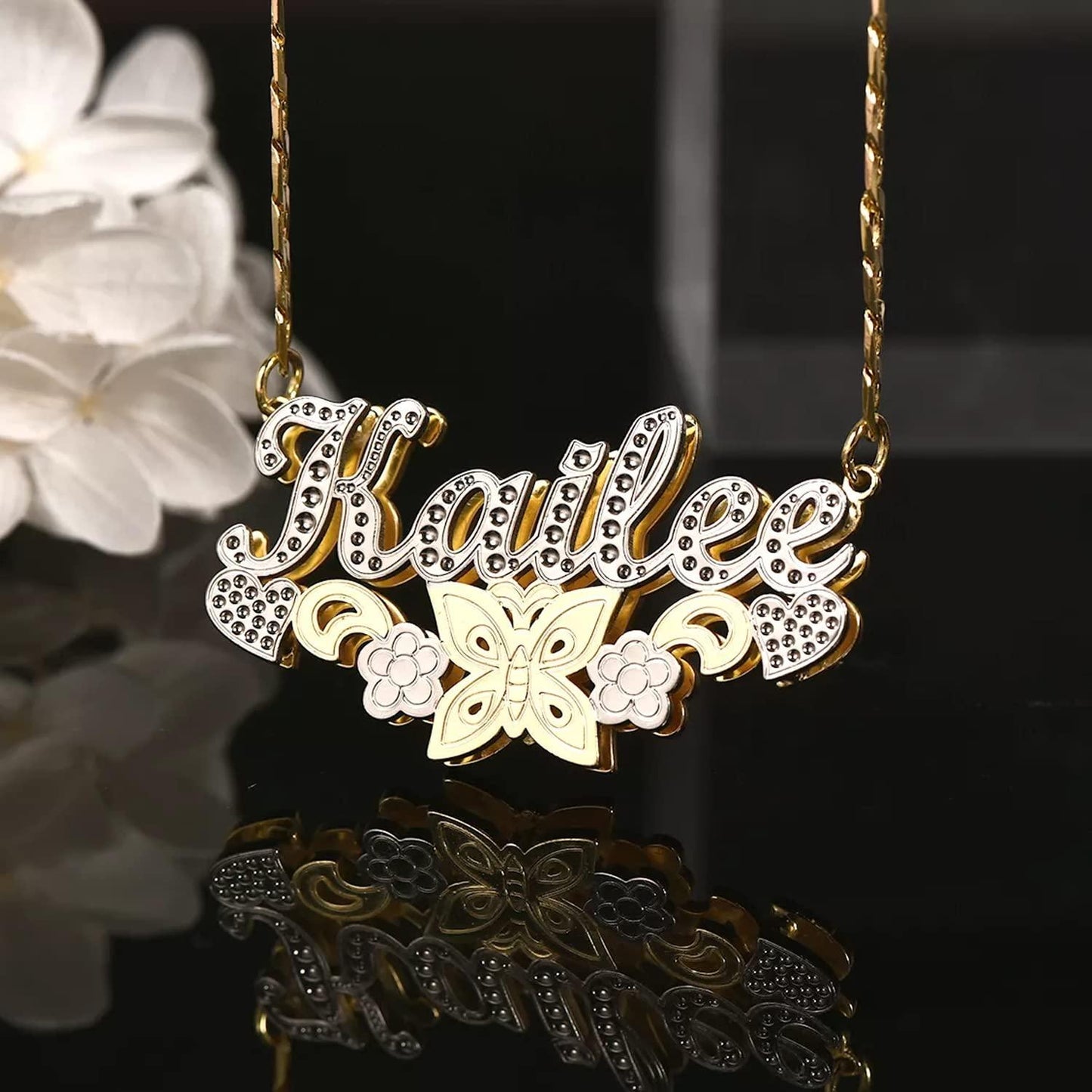 Gemiac Custom Name Necklace Personalized Double Plated - Numba1Diva