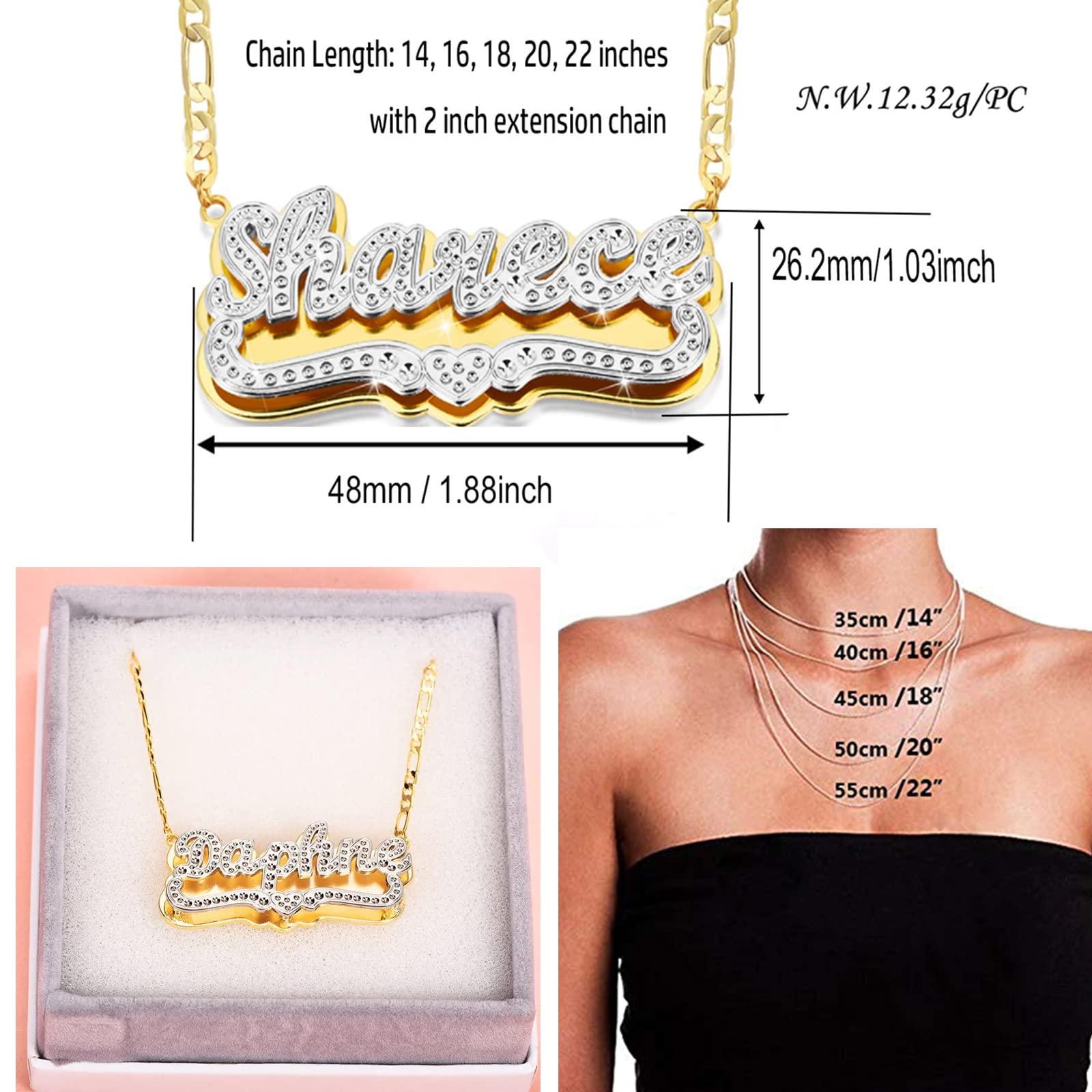 Gemiac Custom Name Necklace Personalized Double Plated - Numba1Diva