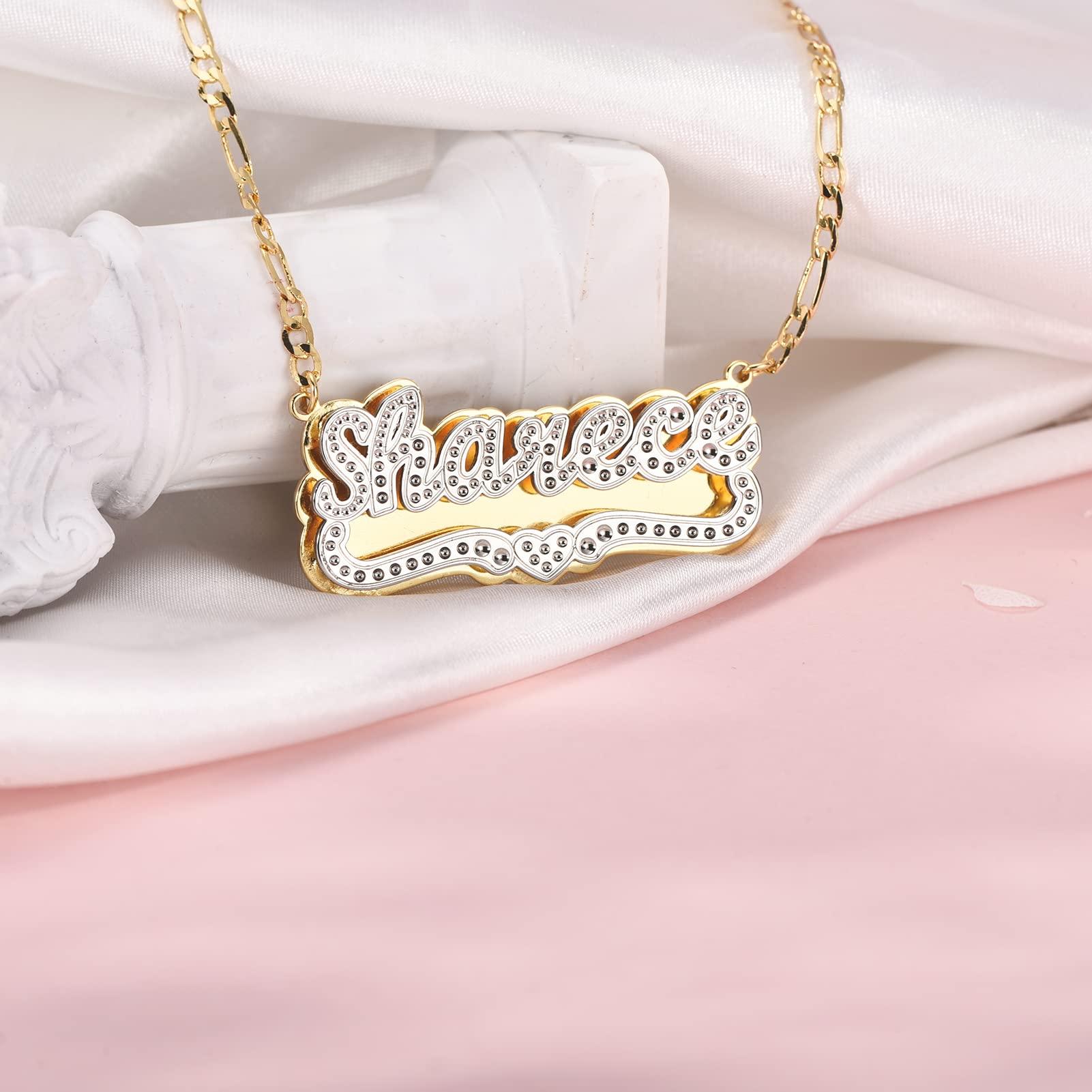 Gemiac Custom Name Necklace Personalized Double Plated - Numba1Diva