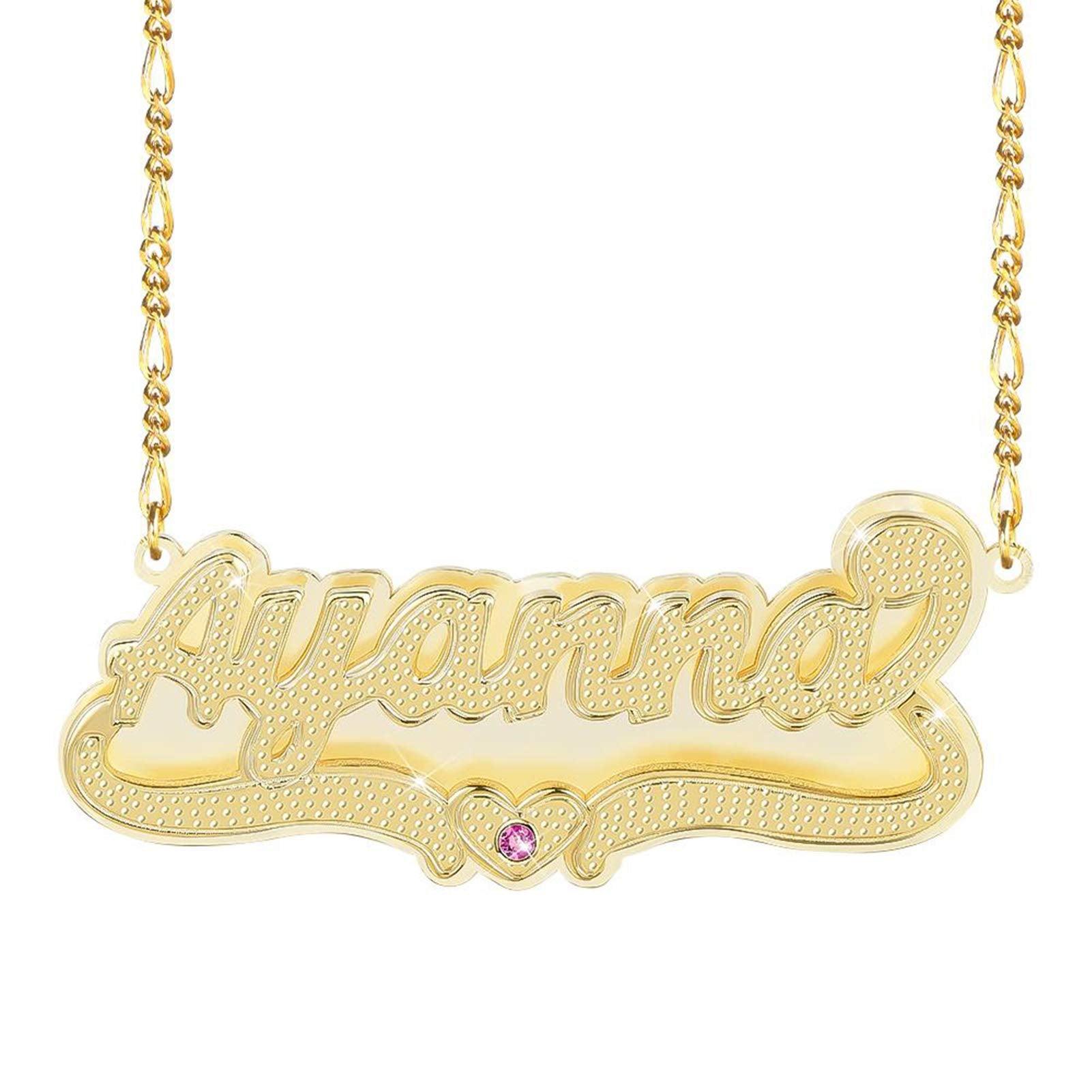 Custom Heart Necklace Personalized Two Tone Gold and Silver - Numba1Diva