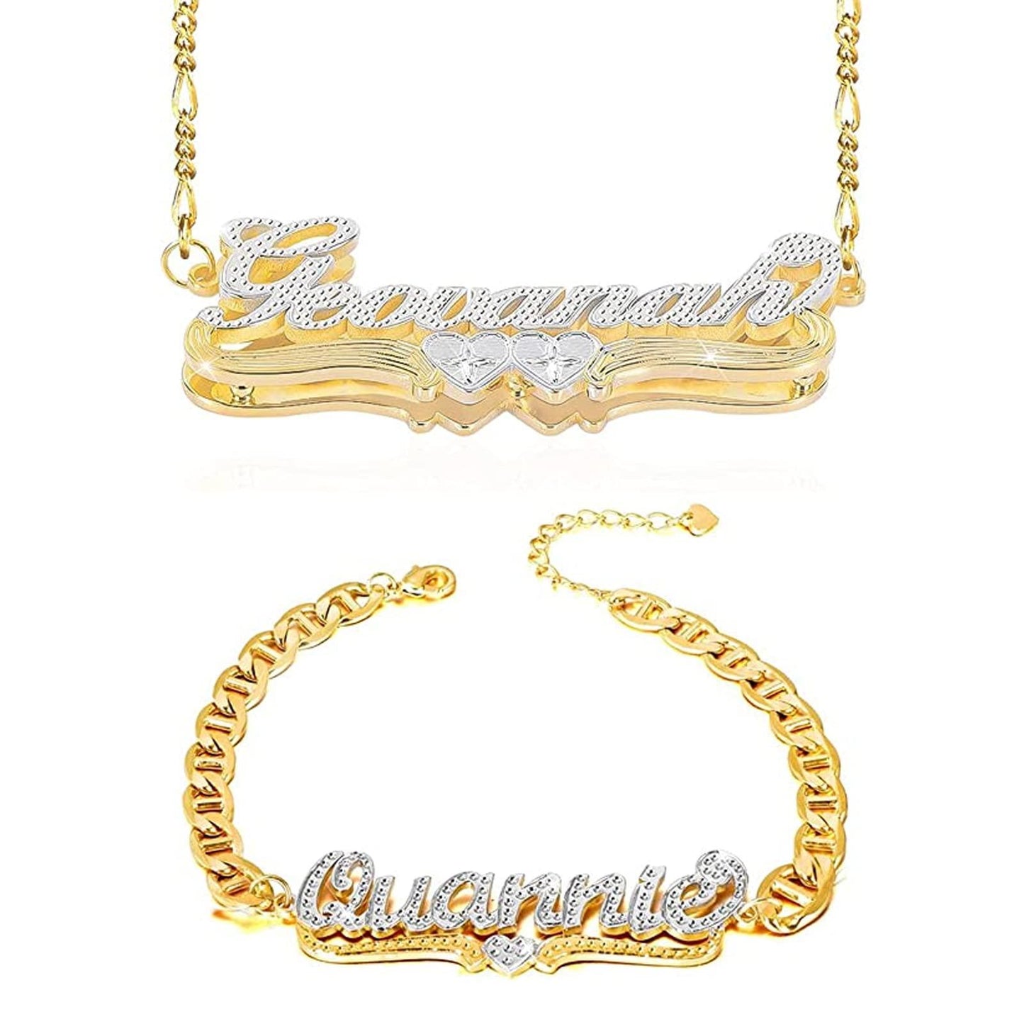 Gemiac Custom Name Necklace Personalized Double Plated - Numba1Diva