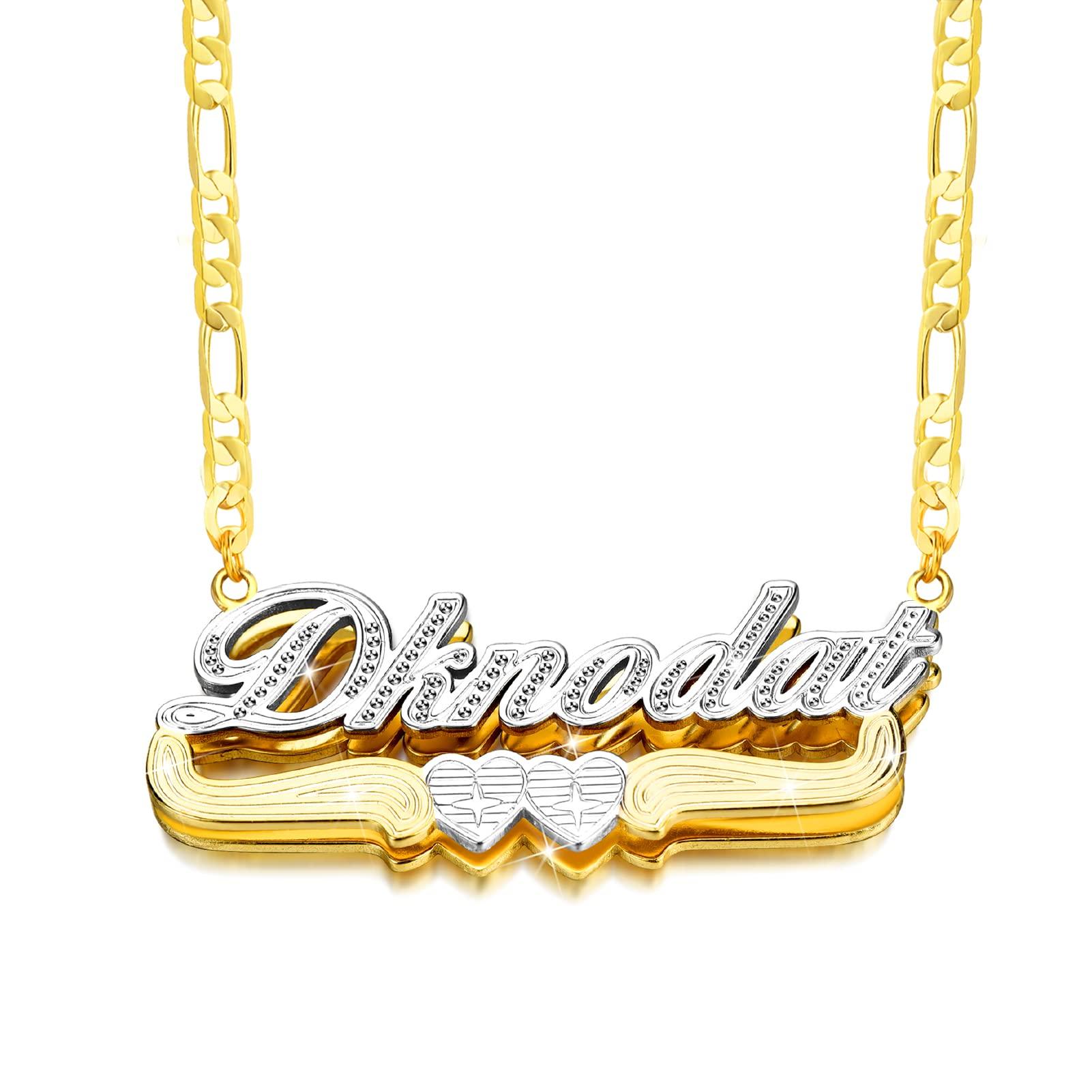 Gemiac Custom Name Necklace Personalized Double Plated - Numba1Diva