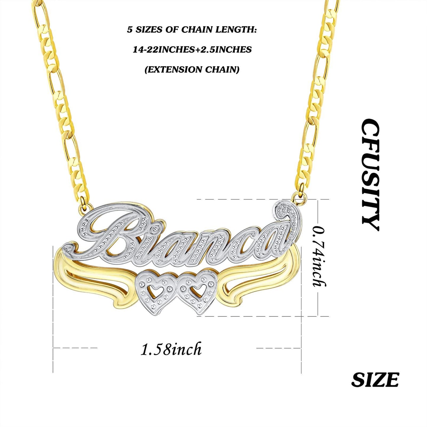 Gemiac Custom Name Necklace Personalized Double Plated - Numba1Diva