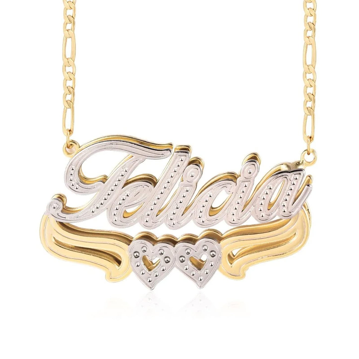 Gemiac Custom Name Necklace Personalized Double Plated - Numba1Diva