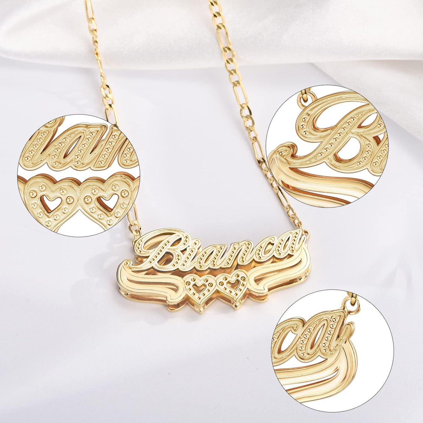 Gemiac Custom Name Necklace Personalized Double Plated - Numba1Diva