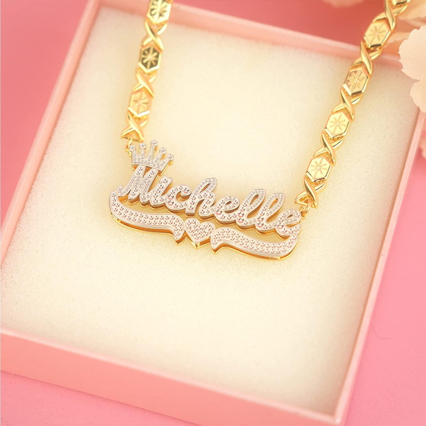 Gemiac Custom Name Necklace Personalized Double Plated - Numba1Diva