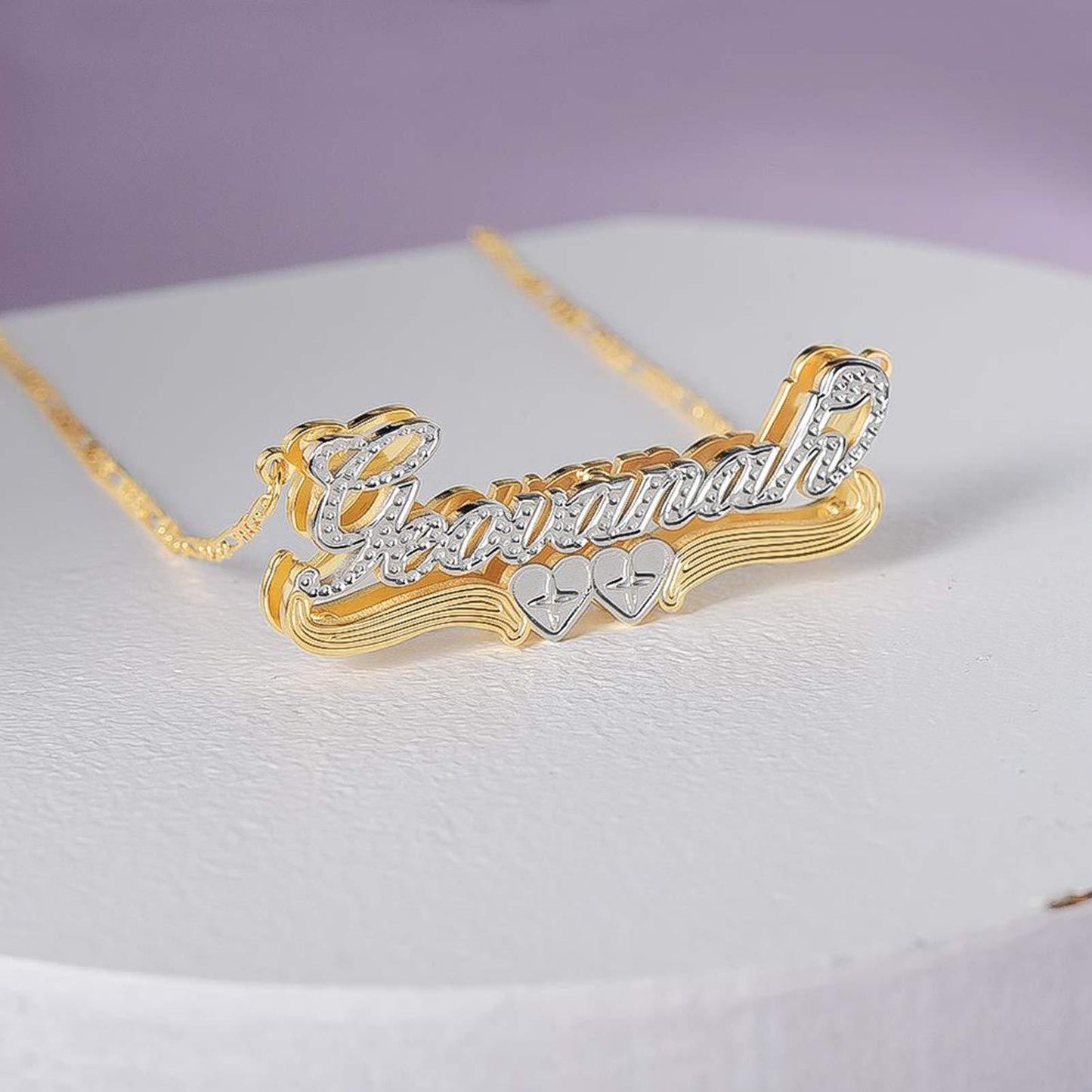 Gemiac Custom Name Necklace Personalized Double Plated - Numba1Diva