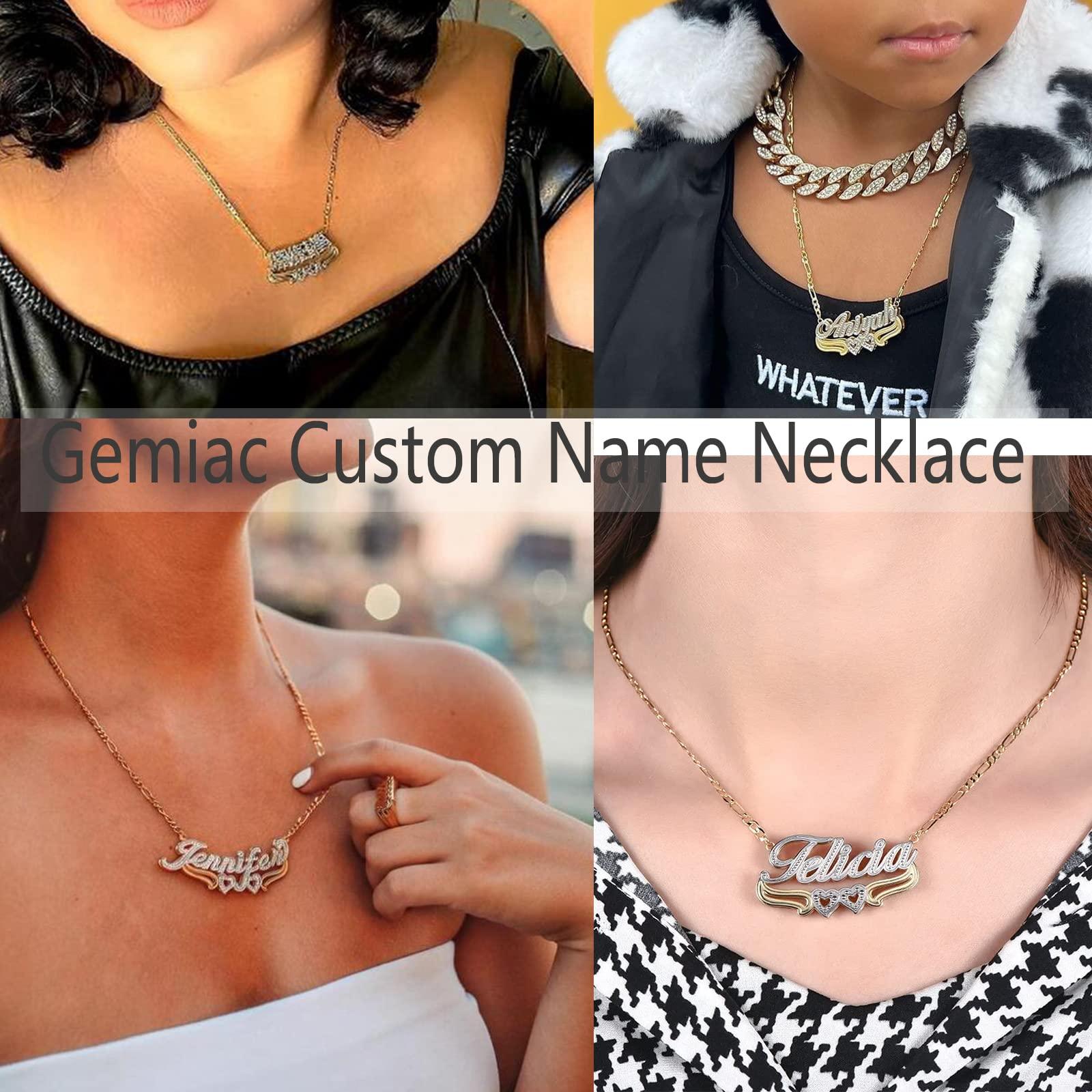 Gemiac Custom Name Necklace Personalized Double Plated - Numba1Diva