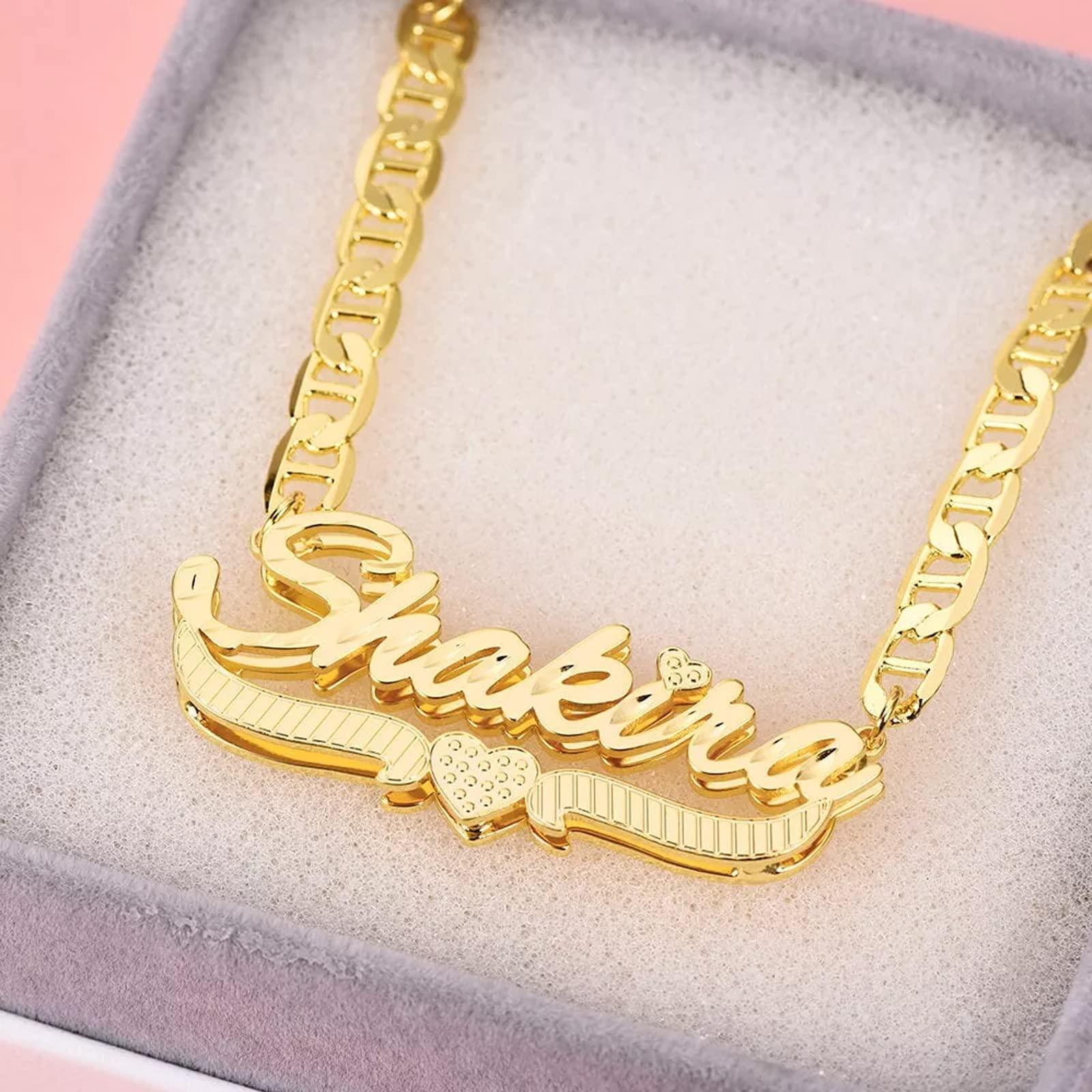 Gemiac Custom Name Necklace Personalized Double Plated - Numba1Diva