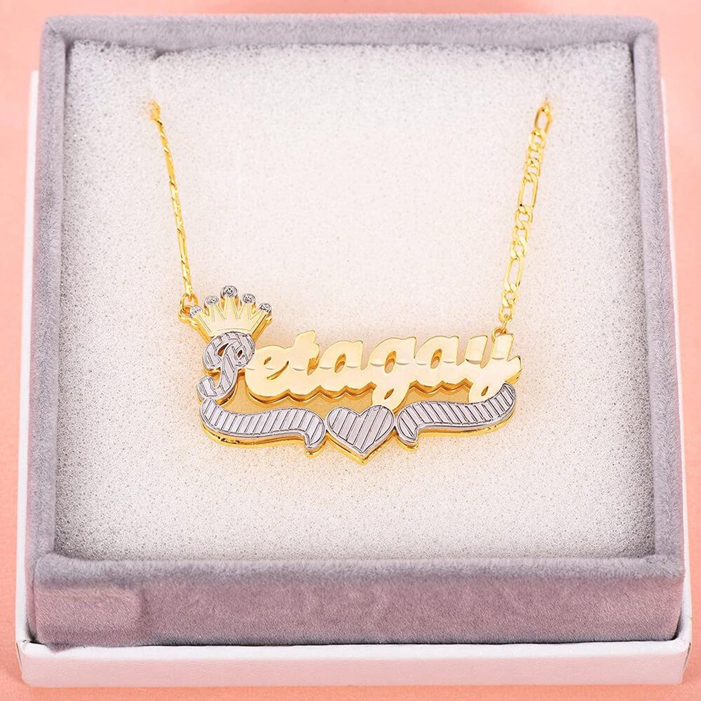 Gemiac Custom Name Necklace Personalized Double Plated - Numba1Diva