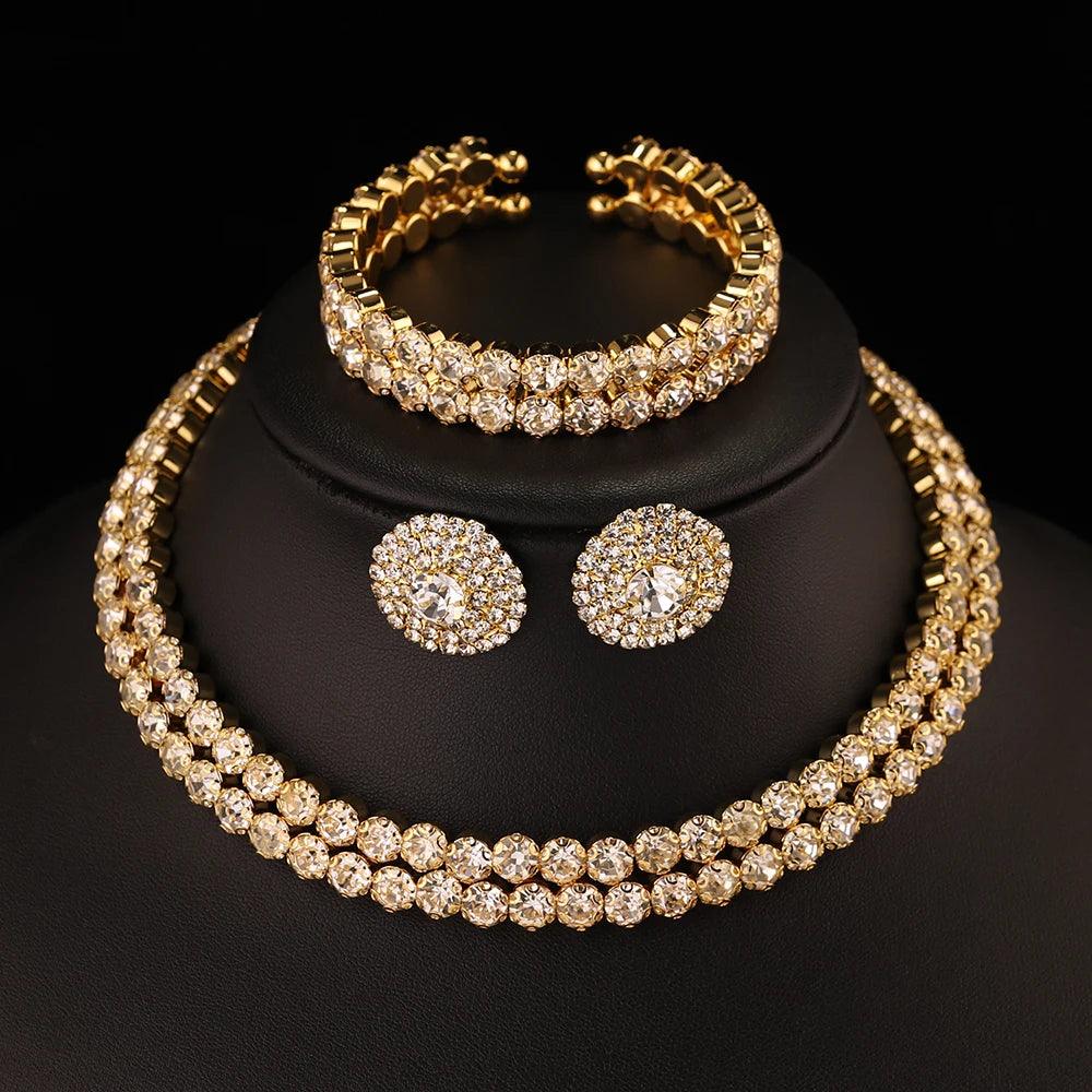 TREAZY Gold African Bridal Sets Choker Wedding Accessories - Numba1Diva