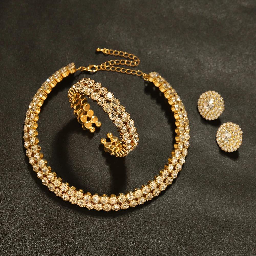 TREAZY Gold African Bridal Sets Choker Wedding Accessories - Numba1Diva